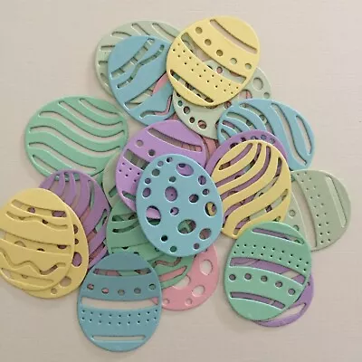 24 PASTEL EASTER EGG Cardmaking Die Cut Toppers - Blue Pink Green Yellow..... • £1.75