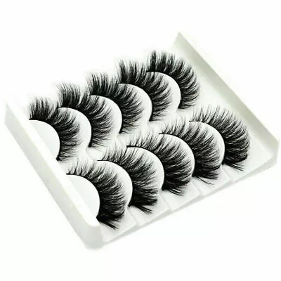 5 Pairs 3D Mink False Eyelashes Wispy Cross Long Thick Soft Fake Eye Lashes ++++ • £3.99