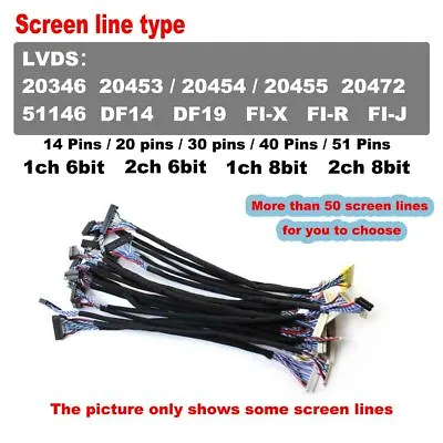 LVDS Cable 14 Pin / 20 Pin / 30 Pin / 40 Pin / 51 Pin For 15.6 ~19  LCD Screen • $6.24