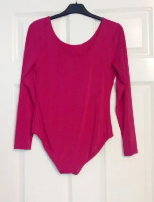 BNWT Marks And Spencer Pink Long Sleeve Smoothing Control Bodysuit Lingerie • £10.99