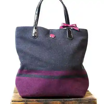 Coach Black And Purple Wool Tote Bag In Good Condition • $36