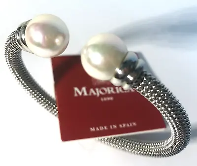 MAJORICA Open TORQUE BANGLE PEARL Bangle BRACELET • $105.68