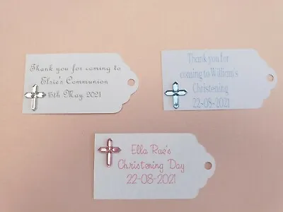 £2.25 • Buy 10 Personalised Favour Tags Christening/1st Holy Communion/Baptism