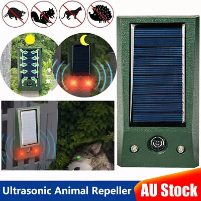 Solar Ultrasonic Bird Repeller Animals Motion Sensor Pest Rat Deterrent Scarer • $18.59