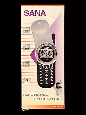 Toy Cellular Phone Realistic Calculator Sound Pocket Flip Cell Silver • $15