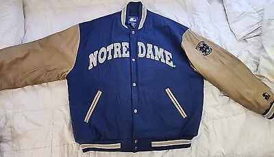 Vintage Starter Notre Dame Fighting Irish Letterman Jacket Size XL 90s  • $215