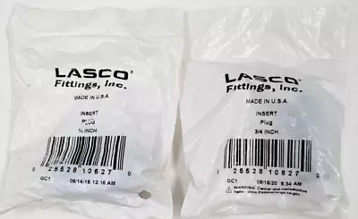 Lasco Fitting 3/4  Plug Water Pipe Insert #D2609 Irrigation Watering Lot Of 2 • $8