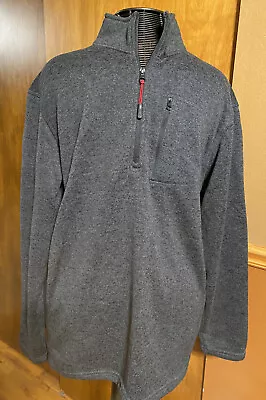 Mountain Club Mock Neck Knit/Fleece LS 1/4 Zip Heathered Gray Sweater Men XL • $21.99