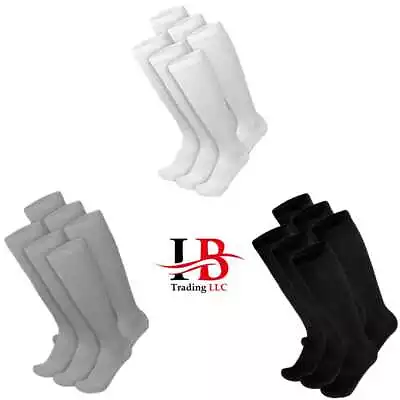 6 Pairs Mens Diabetic Over The Calf Socks Compression Knee High Cotton Socks • $15.99