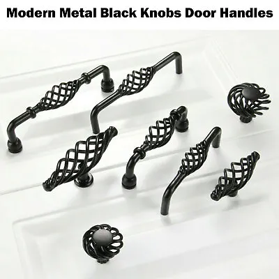 Modern Metal Knobs Cabinet Door Handles Cupboard Drawer Black Handles UK • £2.99