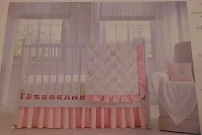 Wendy Bellissimo Baby Girl 4 Piece Nursery Crib Bedding Set Pink/Gold Hearts • $49.99