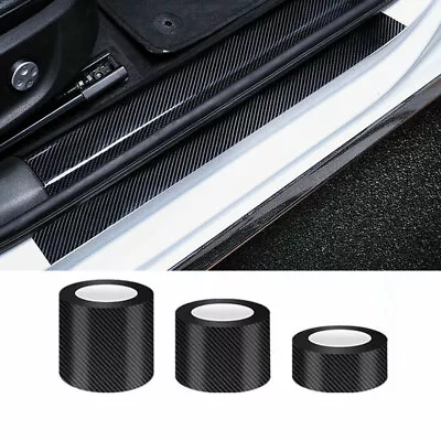 10ft Carbon Fiber Adhesive Tape Car Door Sill Protector Strip Anti Scratch Scuff • $7.99