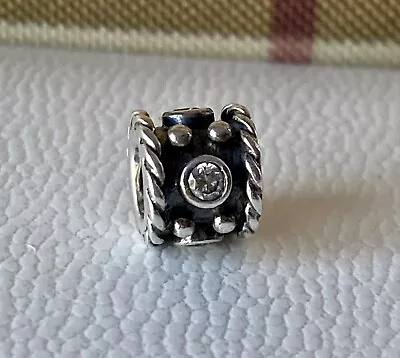 Pandora Rare   Oxy Crown Oxidised Cz  Barrel Charm 790221 • £15