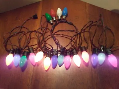 Vintage Christmas String 14 Light Set Indoor C9 Tested & 4 Spare Bulbs • $19.99