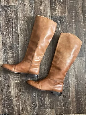 Vero Cuoio Brown Leather Slip On Riding Boots Women’s 8 • $35