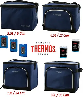 Genuine Thermos Cool Bag Insulated Box Food Drink Storage Picnic Camping Navy UK • £3.99