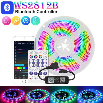 LED Strip 1m-30m RGBIC WS2812b Bluetooth App Control Chasing Effect Lights Flexi • $22.15