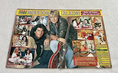 MODERN TALKING 1986 Anders Clipping Poster Swedish Magazine Okej Vintage 1980s • $10