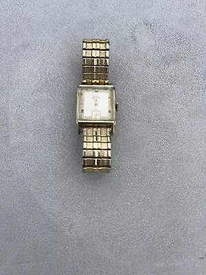 Vintage Elgin De LUXE 14k Gold 17 Mens Wristwatch • $320