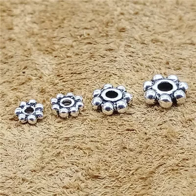 Sterling Silver Daisy Bead 925 Flower Gear Spacer For Bracelet 4mm 5mm 6mm 7mm • $9.45