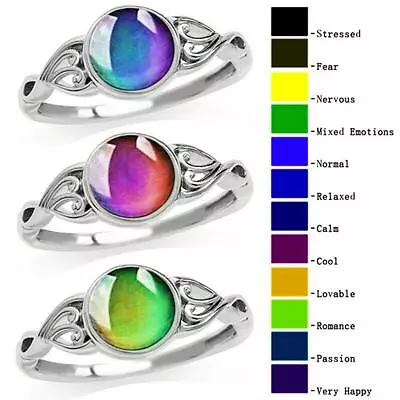 Mood Rings Temperature Control Color Changing Women Girls Kids Jewelry Size 6-10 • $1.86