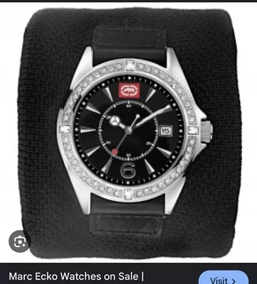 Marc Ecko 00-829-1972 E85015G4 Black Dial Men's Watch Cz Bezel (Rare) 20years+ • $249.99