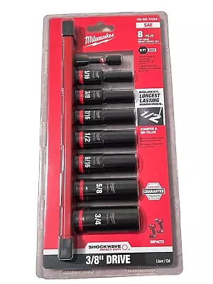 Milwaukee 49-66-7024 8pc Shockwave Impact 3/8  Drive 6 Point Socket Set • $25.99