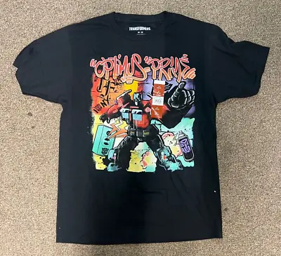 Transformers Optimus Prime T-Shirt Men’s Size Medium Graffiti Black Graphic NWT • $11.49