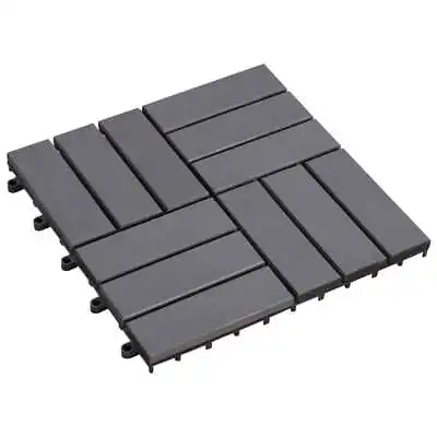 10pcs Set Acacia Decking Tiles Hardwood Deck Flooring Vertical Grey Wash 30x30cm • $96.52