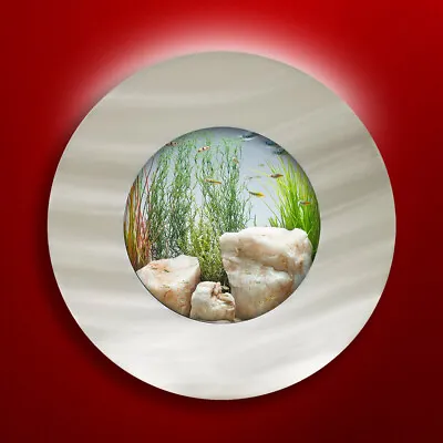 Aussie Aquarium-porthole Brushed Aluminum Wall Mounted Fish Tank-open Box • £147.99