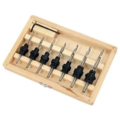 7 Pack Countersink Drill Bit Set Wood Drill Countersink Counterbore 3 In 1 • £7.99
