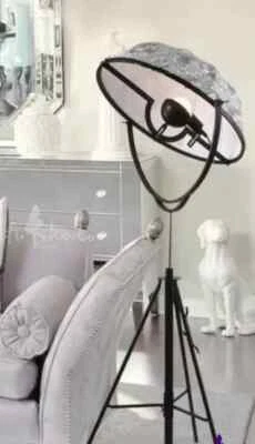 $199 • Buy Fabric Tripod Floor Photo Studio Lamp In Black/Grey Including Globe