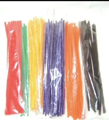 Lot Of Vintage Chenille Stems Pipe Cleaners 12 Glitter Bump Multi Color 100 Pc • $34.80