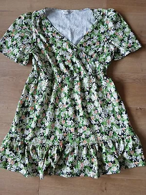 Green Floral Mini Dress Size 10 Miss Selfridge • £4