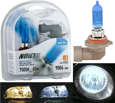 Nokya 7000K White 9006 HB4 Nok7210 80W Two Bulbs Head Light Replace Plug Play • $22.80