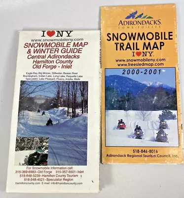 VTG Snowmobile Trail Maps 2000 NY Adirondacks Hamilton County Old Forge • $15.90