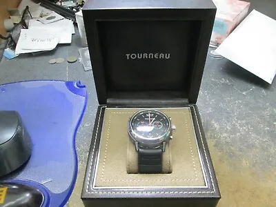 TOURNEAU STAINLESS CHRONOGRAPH 440302 01751 Running Mens WRIST Watch IN BOX • $850