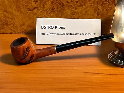 Medico Imported Briar Prince Shape Sculptured / Feathers Vintage Estate Pipe • $27