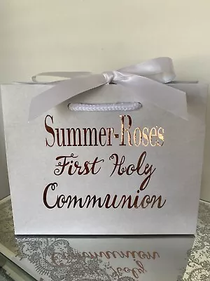 First Holy Communion Gift Bag Personalised Keepsake Small Bag Box Any Colour  • £3.25