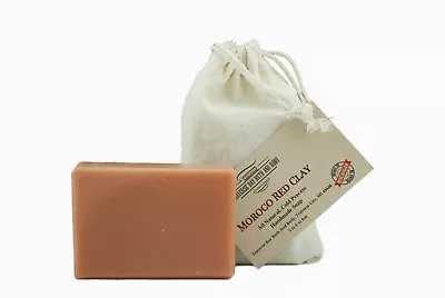 Moroccan Red Clay All Natural Handmade Soap Cold Process Large 5.5-6 Oz   • $22.95