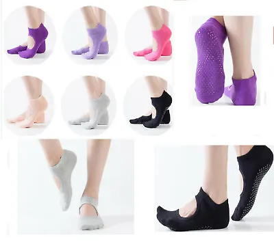 Ladies Women Sports Cotton Pilates Yoga Non-Slip Grip Socks Exercise Gym AU • $8.95