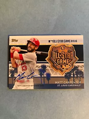 2017 Topps Matt Carpenter MLBASA-CSA All Star Medallion/Autograph 9/10 • $74.99