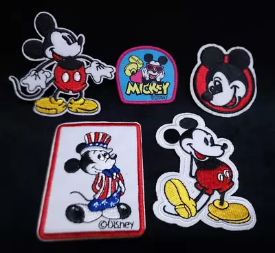 Vintage Style Rare New Walt Disney Mickey Mouse Embroidered Iron On Patch 5 Pcs • $18.71