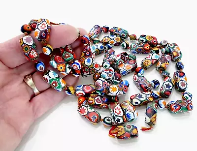 VINTAGE MORETTI VENETIAN MURANO GLASS BEAD NECKLACE 74 BEADS 155g. For REPAIR • $66