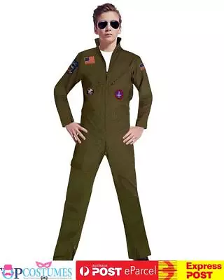 Aviator Air Force Fighter Pilot Jumpsuit Military Boys Book Week Costume • $51.45