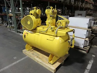 Quincy Two-Stage Air Compressor 325-14 Dual 5HP 120-Gallon Tank 460V 3Ph Used • $2500