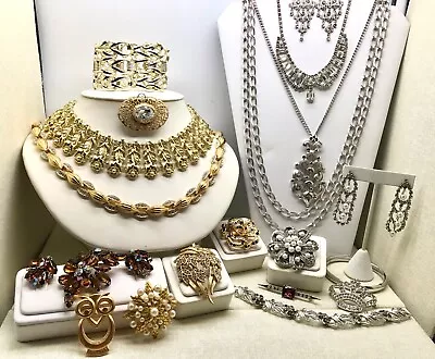 Vintage High End Jewelry Lot 20 Pieces Some Signed Trifari Monet LisnerBSK. • $101