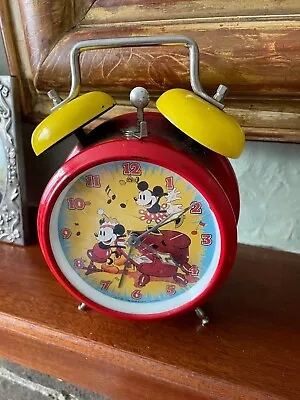 Disney Mickey & Minnie Wind Up Alarm Clock By House Martin 1988 Fully Working • £15