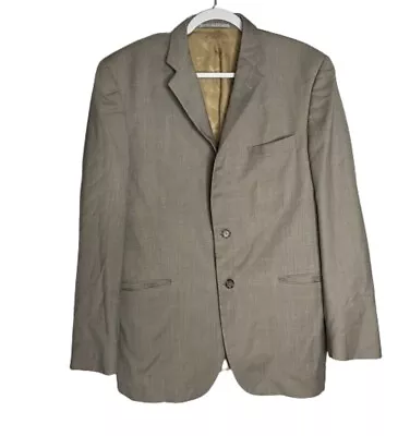 Burberry Mens 42 Wool Sports Coat Blazer Tan FLAWED SEE PHOTOS Single Breasted • $89.87