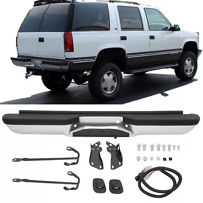 Chrome Rear Step Bumper Assembly For 1993-1999 Chevy Suburban Tahoe GMC Yukon • $212.39